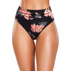 image:imageHolipick Women High Waisted Bikini Bottoms Tummy Control Swimsuit Bottom High Cut Bathing Suit Swim BottomBlack Orange Floral1