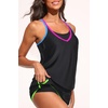 image:imageHolipick Blouson Tankini Swimsuits for Women  Two Piece Tummy Control Bathing Suit with Shorts Modest SwimwearColorful Black With Pocket