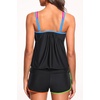 image:imageHolipick Blouson Tankini Swimsuits for Women  Two Piece Tummy Control Bathing Suit with Shorts Modest SwimwearColorful Black With Pocket