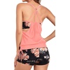 image:imageHolipick Blouson Tankini Swimsuits for Women  Two Piece Tummy Control Bathing Suit with Shorts Modest SwimwearCoral Pink Floral