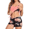 image:imageHolipick Blouson Tankini Swimsuits for Women  Two Piece Tummy Control Bathing Suit with Shorts Modest SwimwearCoral Pink Floral