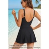 image:imageHolipick Women Tummy Control One Piece Swimsuit  Push Up Bathing Suit Full Coverage Slimming SwimwearBlack Swimsuit and Skirt