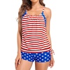image:imageHolipick Blouson Tankini Swimsuits for Women  Two Piece Tummy Control Bathing Suit with Shorts Modest Swimwear
