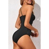 image:imageHolipick One Shoulder One Piece Swimsuit for Women Tummy Control Bathing Suits Modest Full Coverage Keyhole SwimwearCutout Black2