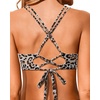 image:imageHolipick Twist Front Bikini Tops for Women  Push Up Bathing Suit Top Padded Swimsuit TopLeopard