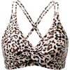 image:imageHolipick Twist Front Bikini Tops for Women  Push Up Bathing Suit Top Padded Swimsuit TopLeopard