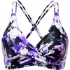 image:imageHolipick Twist Front Bikini Tops for Women  Push Up Bathing Suit Top Padded Swimsuit TopPurple Floral
