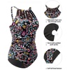 image:imageHolipick Women Tummy Control One Piece Swimsuit Modest Bathing Suit Full Coverage High Neck SwimwearColorful Paisley
