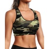 image:imageHolipick Womens Sports Bra Bikini Tops Racerback Swim Top Scoop Neck Bathing Suits Top Modest Padded Crop Tops Swimsuit OnlyGreen Camo