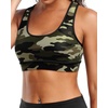 image:imageHolipick Womens Sports Bra Bikini Tops Racerback Swim Top Scoop Neck Bathing Suits Top Modest Padded Crop Tops Swimsuit OnlyGreen Camo