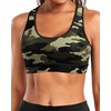 image:imageHolipick Womens Sports Bra Bikini Tops Racerback Swim Top Scoop Neck Bathing Suits Top Modest Padded Crop Tops Swimsuit OnlyGreen Camo