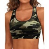 image:imageHolipick Womens Sports Bra Bikini Tops Racerback Swim Top Scoop Neck Bathing Suits Top Modest Padded Crop Tops Swimsuit OnlyGreen Camo