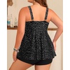 image:imageHolipick Plus Size 2 Piece Swimsuit  Women Tankini Bathing Suits Flowy Swim Top with Boy ShortsBlack Dot